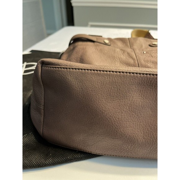 B. Makowsky Large Brown Leather Hobo Satchel Handbag Purse with Dust Cover EUC - Picture 5 of 16